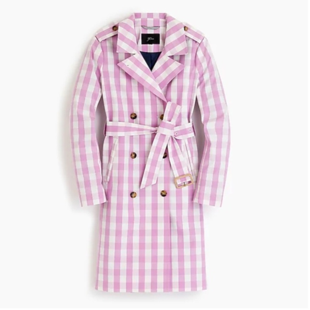 J.Crew 2011 Icon Oversize Gingham Trench Coat